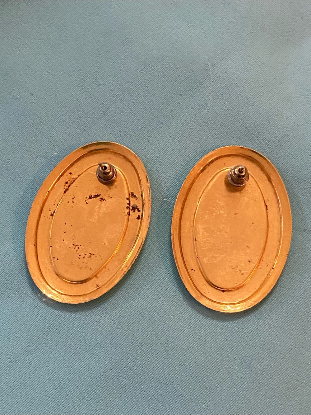 Vintage Stud Earrings  Colorful Enameled Swirls - Picture 6 of 7